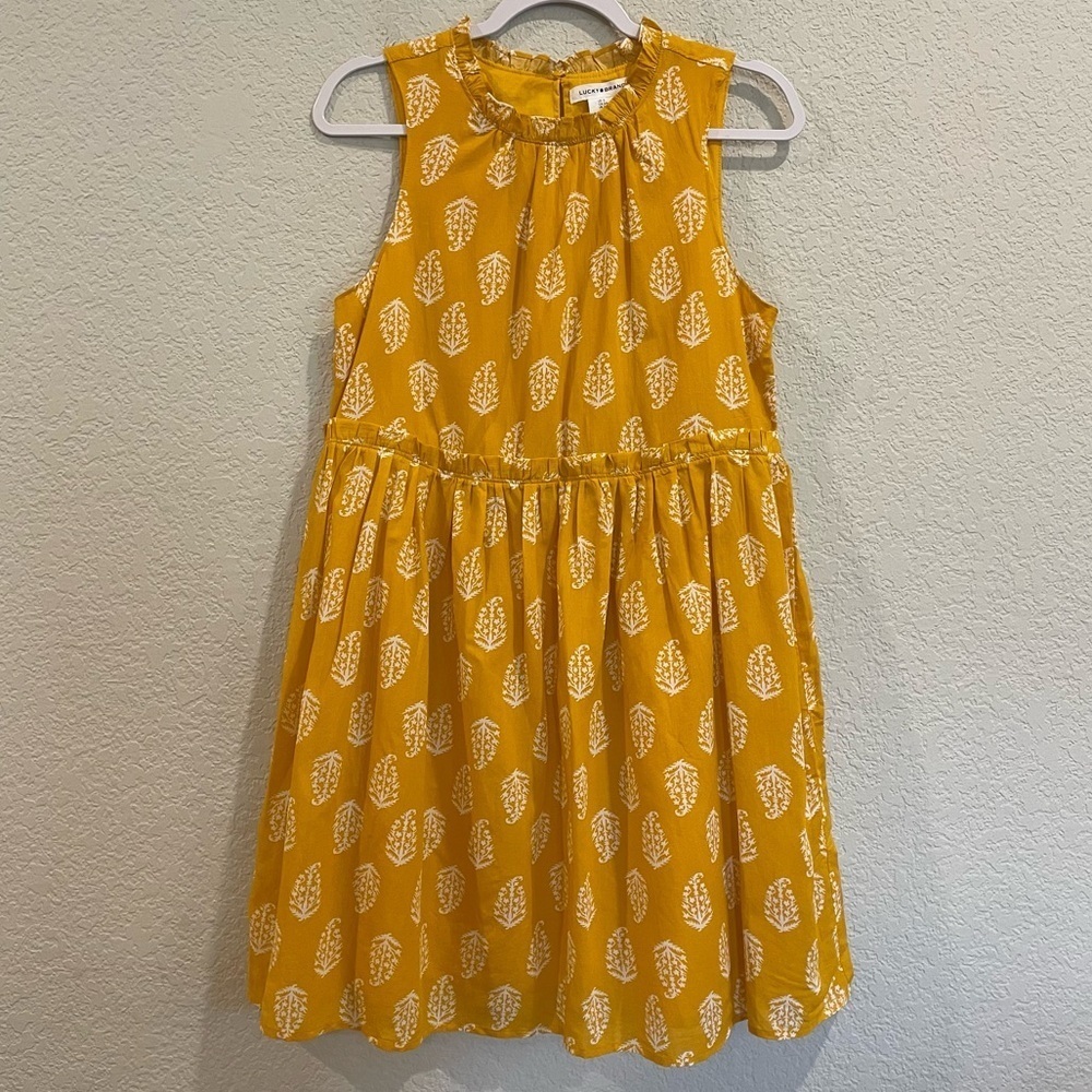 Lucky Brand Marigold Yellow Sleeveless Mini Dress - Fully Lined